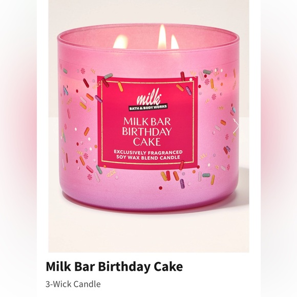 Bath & Body Works Other - Bath and Body Works Milk Bar Birthday Cake 3-Wick Candle NWT Collaboration